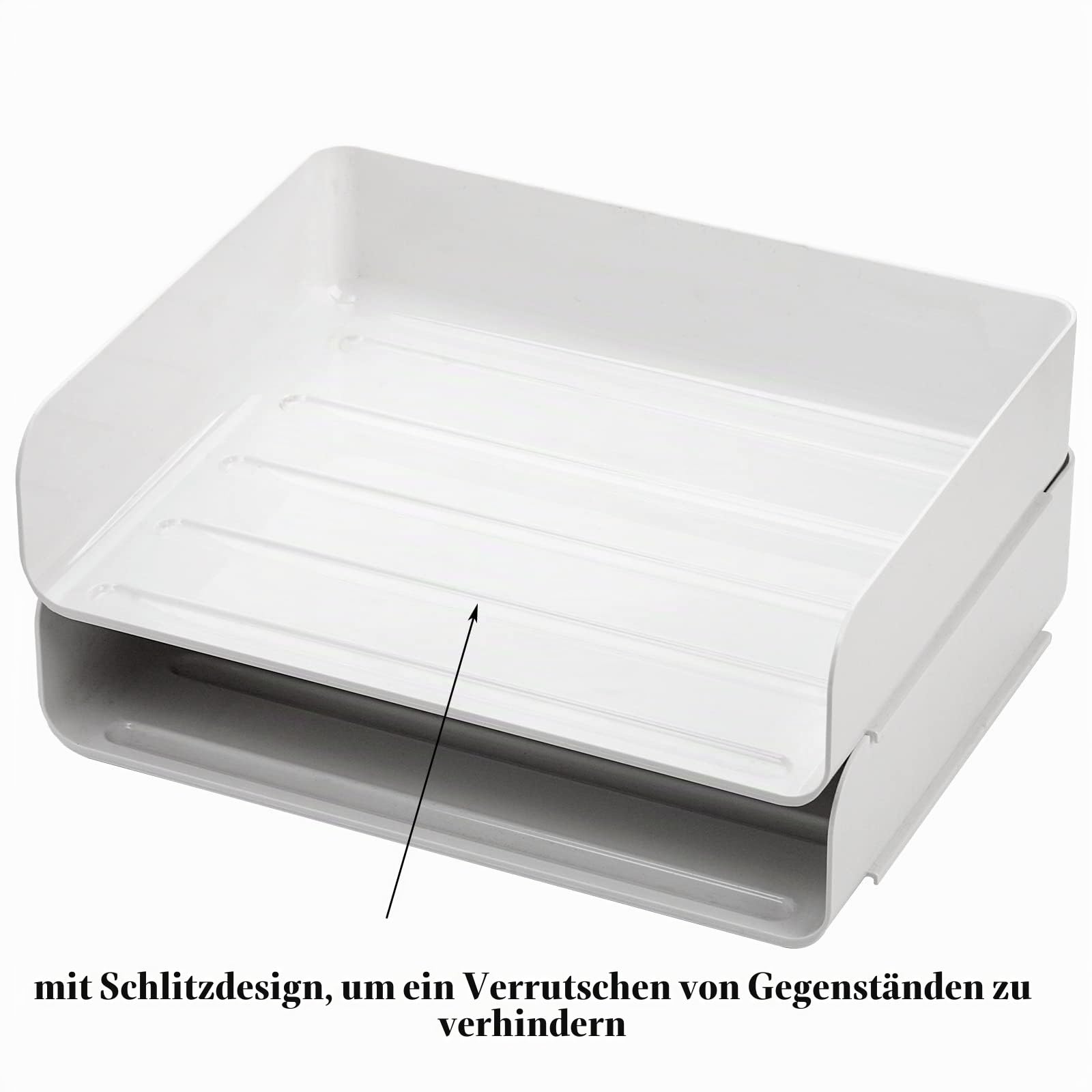 Okllen 3er-Pack Stapelbare Desktop Briefablage, 3 stöckige Papier Dokumentenablage Organizer Schreibtisch Aktenregal für A4 Papier, Zeitschriften, Quittungen, Bürobedarf, 31,5 x 24,5 x 7 cm