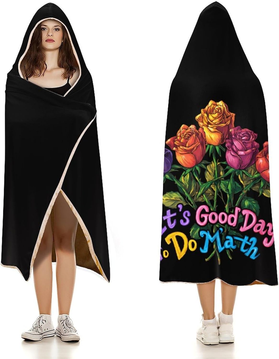 Its Good Day to Do Math Wearable Blanket Oversized Throw Cape | Cozy Hooded Blanket Gifts for Women Men