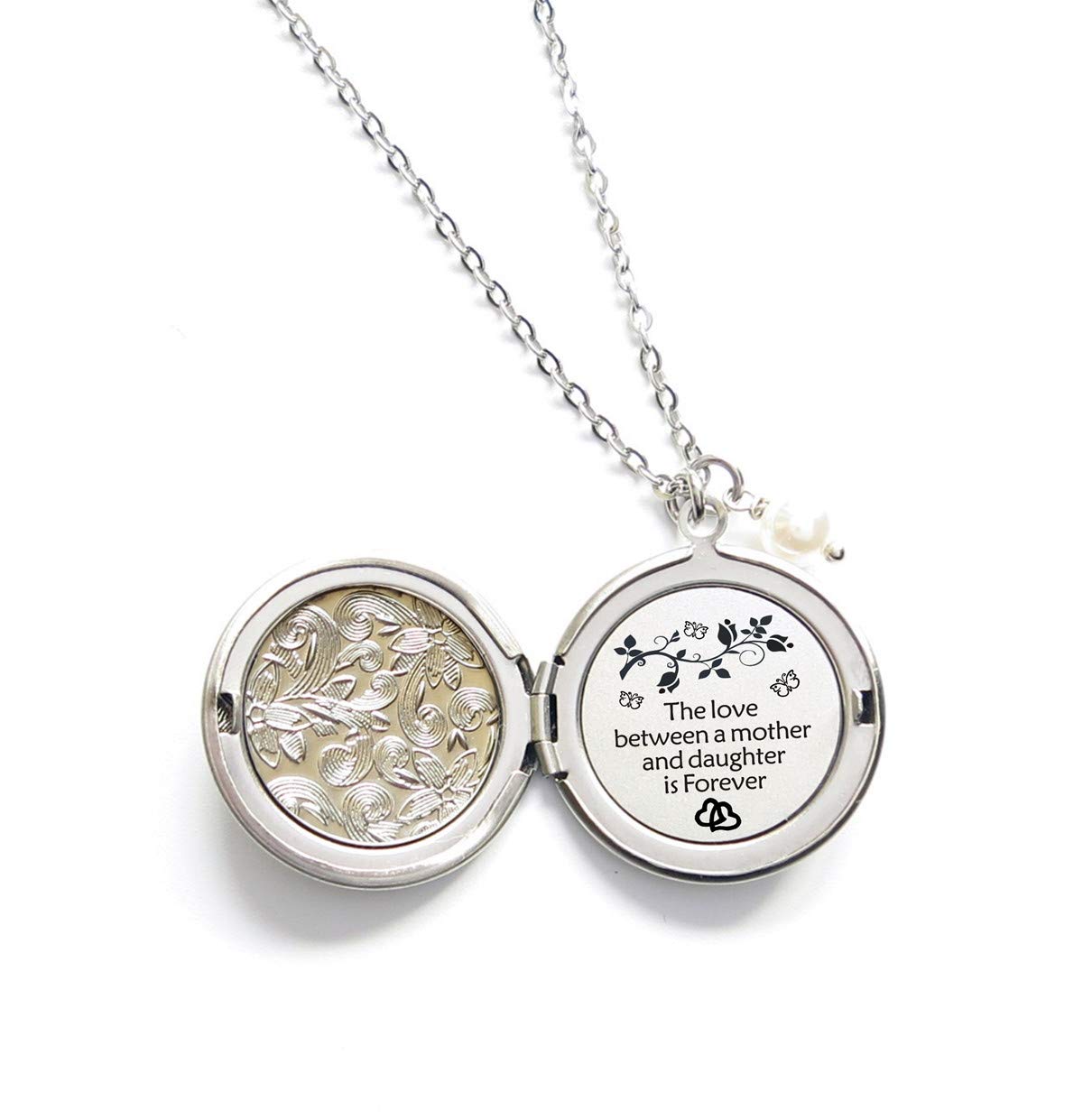 The Love Between Mother and Daughter is Forever Mother's Day Gift Mother Daughter Long Locket Necklace