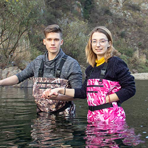 Neygu Quick-Drain Waterproof And Breathable Chest Wader With 4Mm Neoprene Stocking Foot For Fishing And Hunting，Withered Reed Leaf M #TOP2