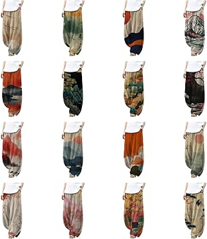 Xolivan Trousers Pants for Women Cotton Linen Fall Casual Novelty