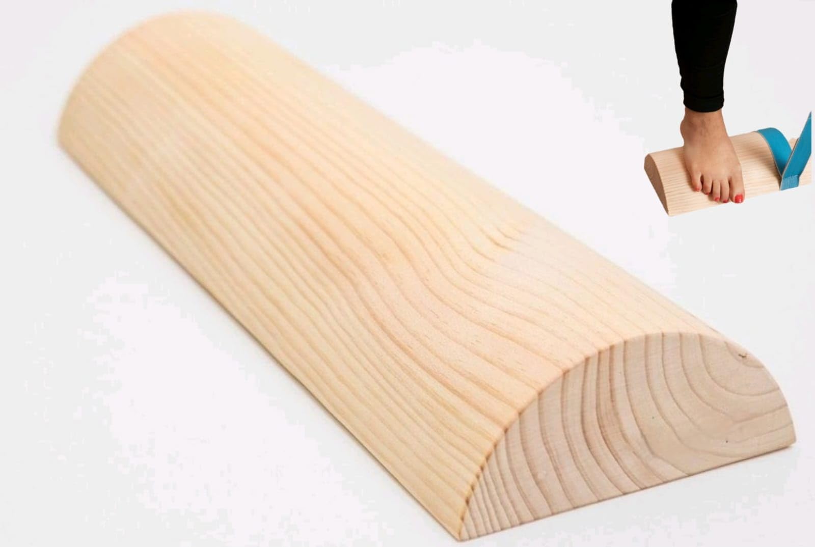 Tronco propioceptivo con 5 Clases incluídas -Tronco propiocepción de Madera Medidas Oficiales (49.5 x 17 x 7.5 cm) Ejercitador Suelo pelvico - Wood Roller -Tronco 5p-Tronco eutonia