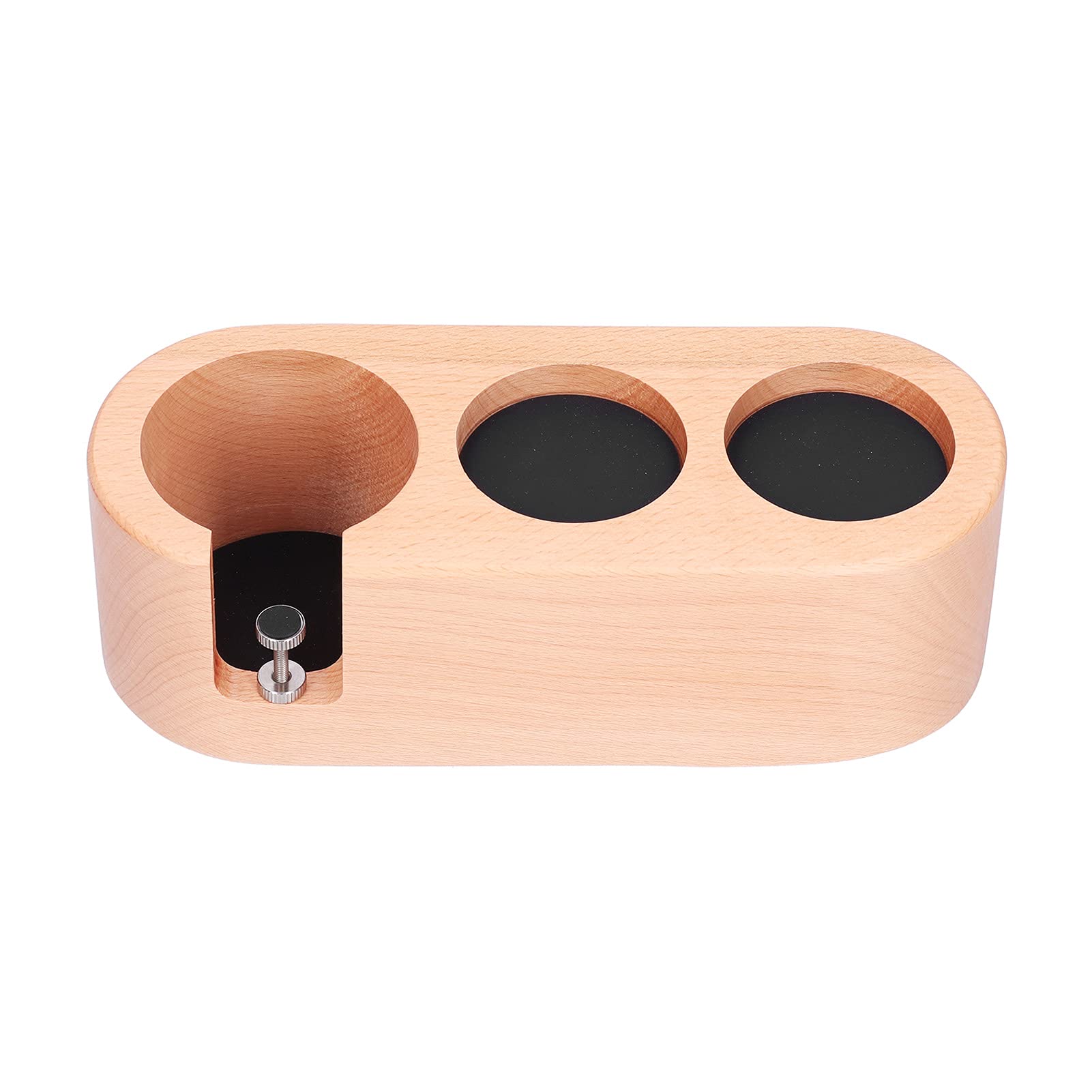 Soporte De Portafiltro De Café De 3 Orificios, Soporte De Tamper De Filtro De Café De Madera, Estación De Soporte De Tapete De Tamper De Madera Estación De Apisonamiento De Café Espresso Con Tapete An