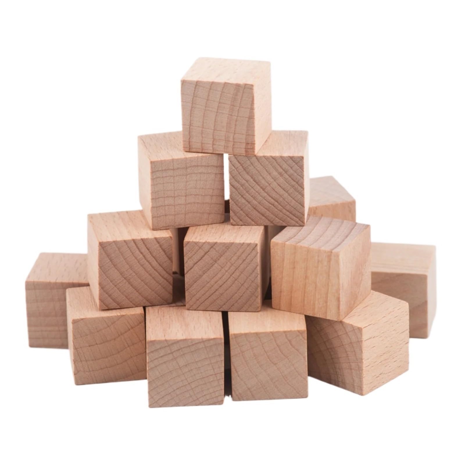 LSNNMU 300 pcs 10mm Unfinished Blank Mini DIY Wooden Square Blocks Wood Solid Cubes for Woodwork Craft Kids Toy Puzzle Making Material for Crafts