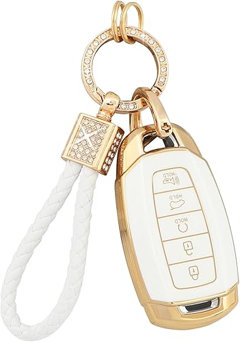 PIFOOG Funda para llave de coche Hyundai Elantra Palisade 2023 2022 2021 2020 con 5 botones para llaves de coche, funda protectora de carcasa para