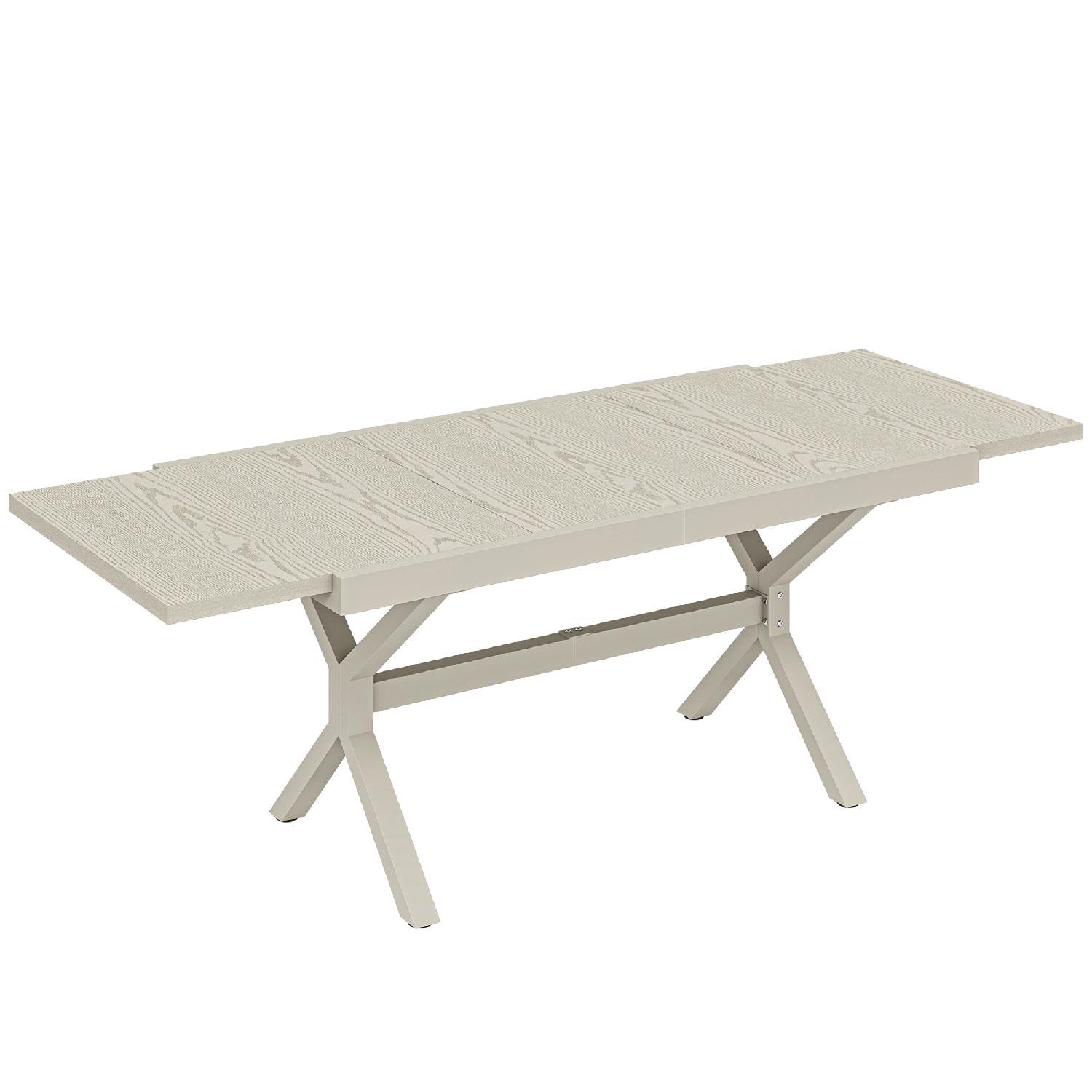 Tavolo da Esterno Giardino, Allungabile, Rettangolare, in Alluminio/Acciaio, 154-214x85x73 cm, Grigio
