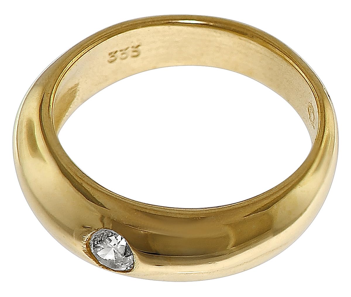 trendor Anhänger Taufring Gold 333 mit goldplattierter Silberkette 39475
