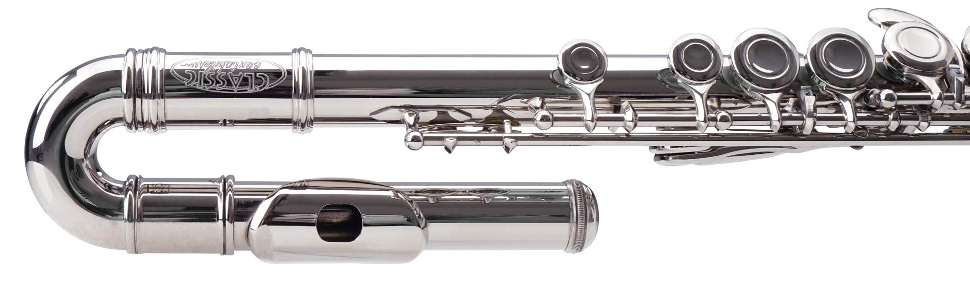 Classic Cantabile FL-100J Querflöte C-Stimmung vernickeltes Neusilber gebogenes gerades Kopfstück Etui Zubehör
