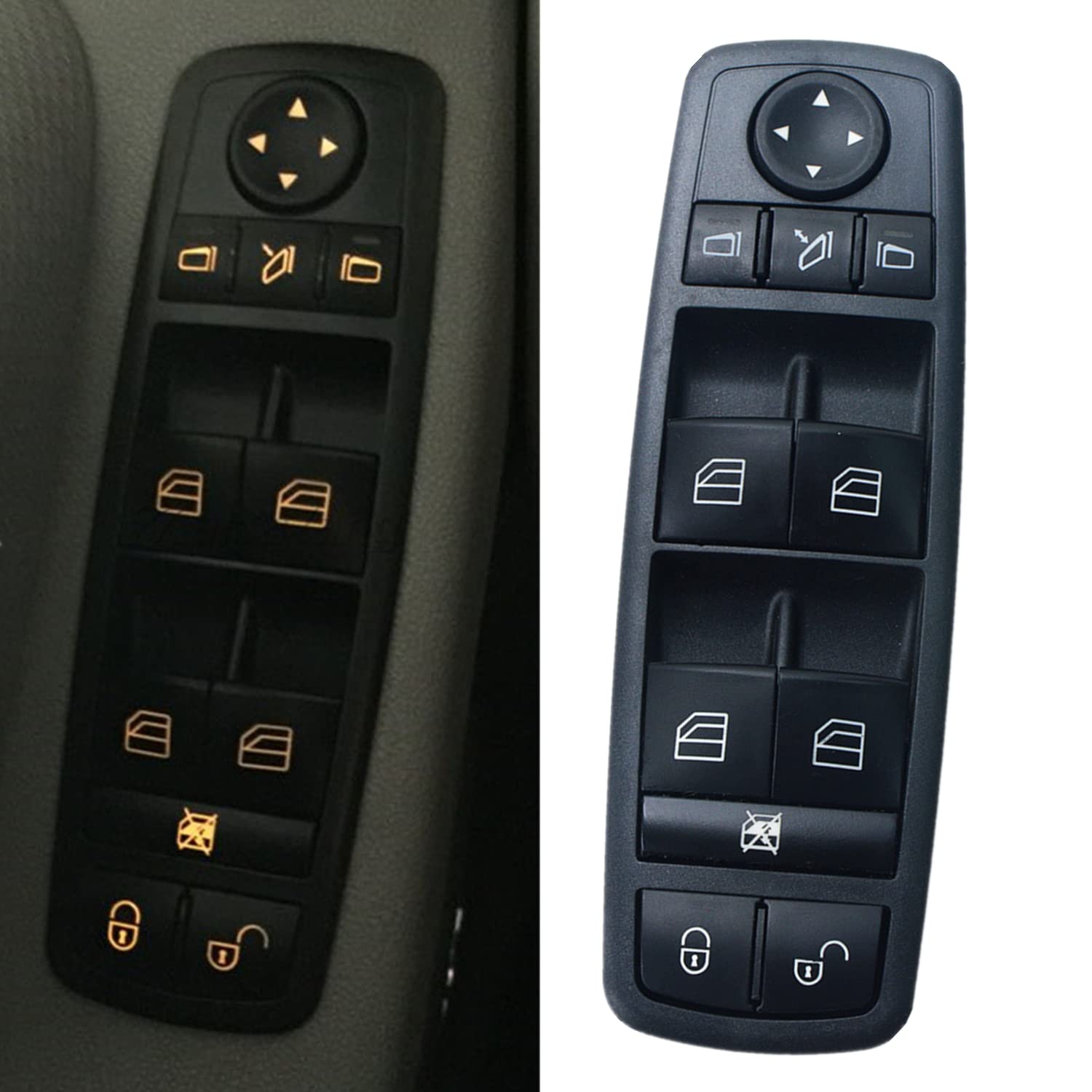 Interrupteur Commande lève vitre Bouton maître Console pour Auto A1698206710 Pour Classe A W169 Classe B W245 2006-2012
