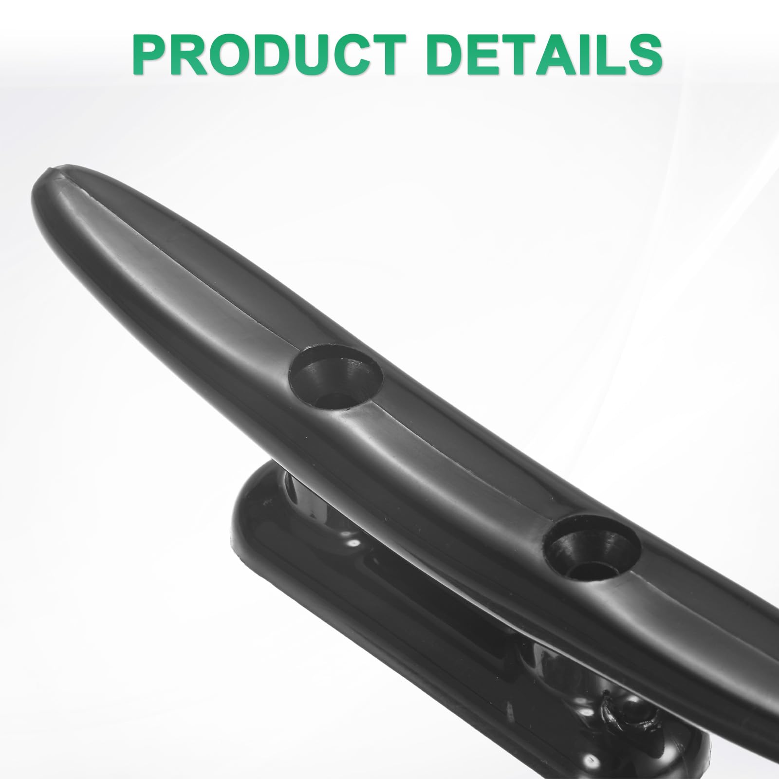 TIXIPEM 4 in Boat Dock Cleats [6PCS] - Rustproof Nylon Boat Cleats Tie Down Use for Piers & Docks & Kayaks & Sailboats & Marine [Black, 32mm Hole Centers] Kayak Rope Tie Nautical Decor