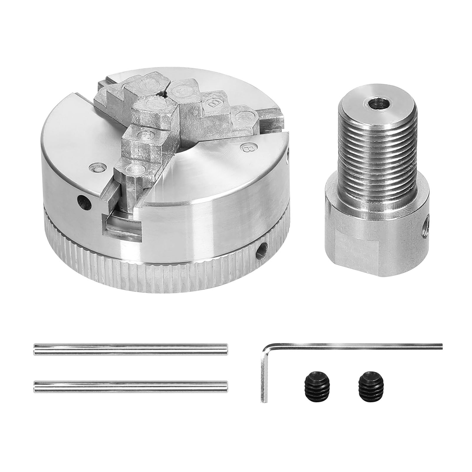 Łożyska Tokarskie Uchwyt tokarski 3 szczęki/4 szczęki ręczna samocentrująca śruba mocująca do szlifowania frezowania tokarka(3 jaws-3.17mm)