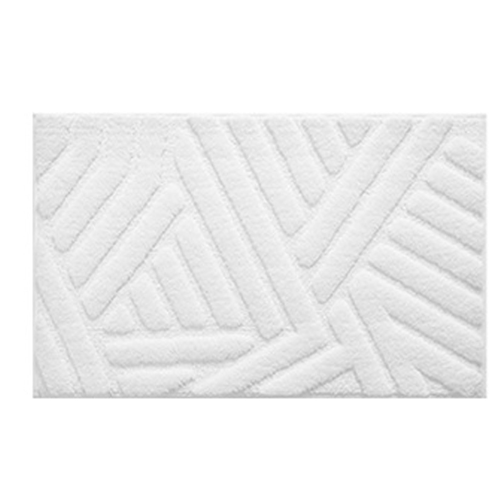 Badvorleger rutschfest, Badezimmerteppich Waschbar, Badteppich Weich, Duschvorleger Schnelltrocknend, Badematte Hochflor, für Dusche, Badewanne und Toilette (White 50x80cm)