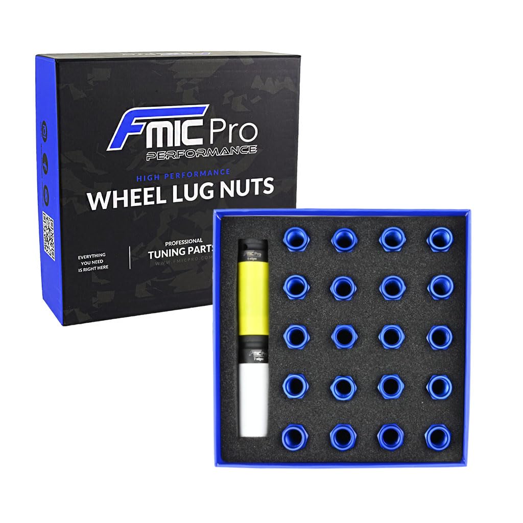 FMIC.EU PERFORMANCE Aluminiowe nakrętki do kół FMIC.Pro M14x1,5 niebieskie 20 sztuk stożkowe wtykane