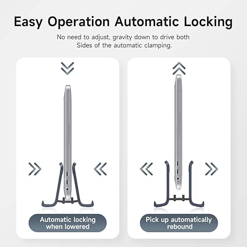Miniatura 10 de Hagibis Soporte vertical para portátil de escritorio para escritorio soporte de bloqueo de gravedad muelle ahorra espacio mejora el flujo de aire