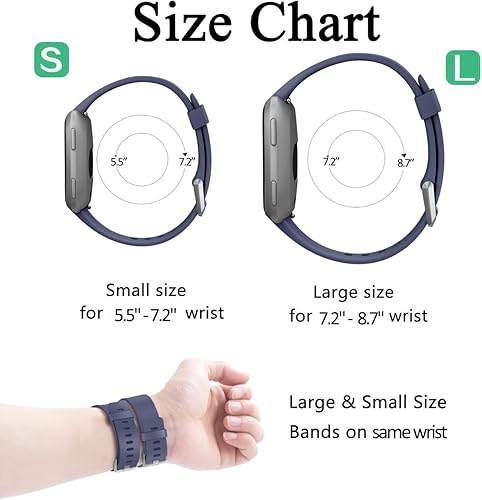 Vista 16 de Wepro - Correas para reloj inteligente, compatibles con Fitbit Versa, Versa 2 y Versa Lite SE, para mujeres y hombres, pequeños y grandes, Azul Azul