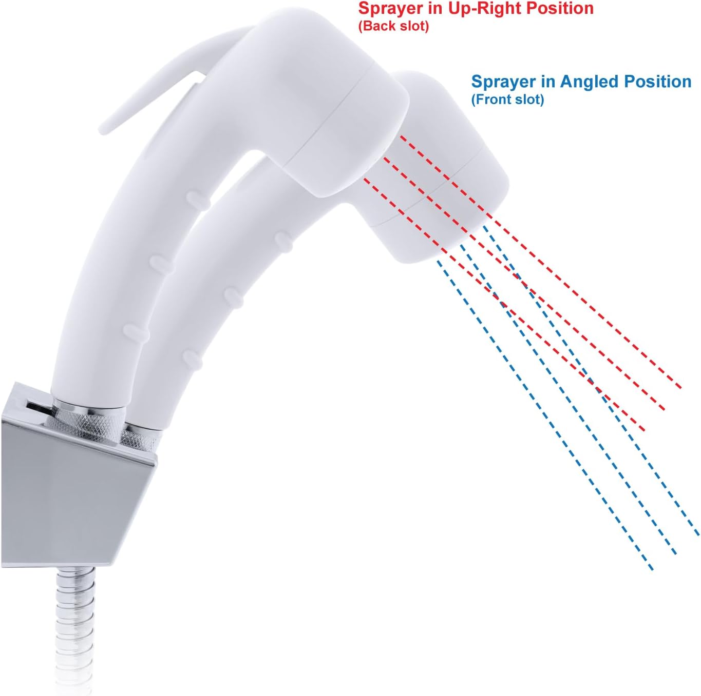 Ambassador Marine Trinidad- 2H External Shower Mixer (Small Arctic White Sprayer, 6' Stainless Steel Hose) (Chrome/Arctic White) - 134-0207-CA-W