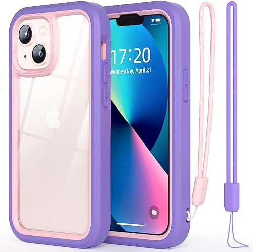 Miniatura 1 de WXR Funda para iPhone 13 MiniiPhone 12 Mini, parachoques de silicona suave y parte trasera de policarbonato duro transparente e interior de