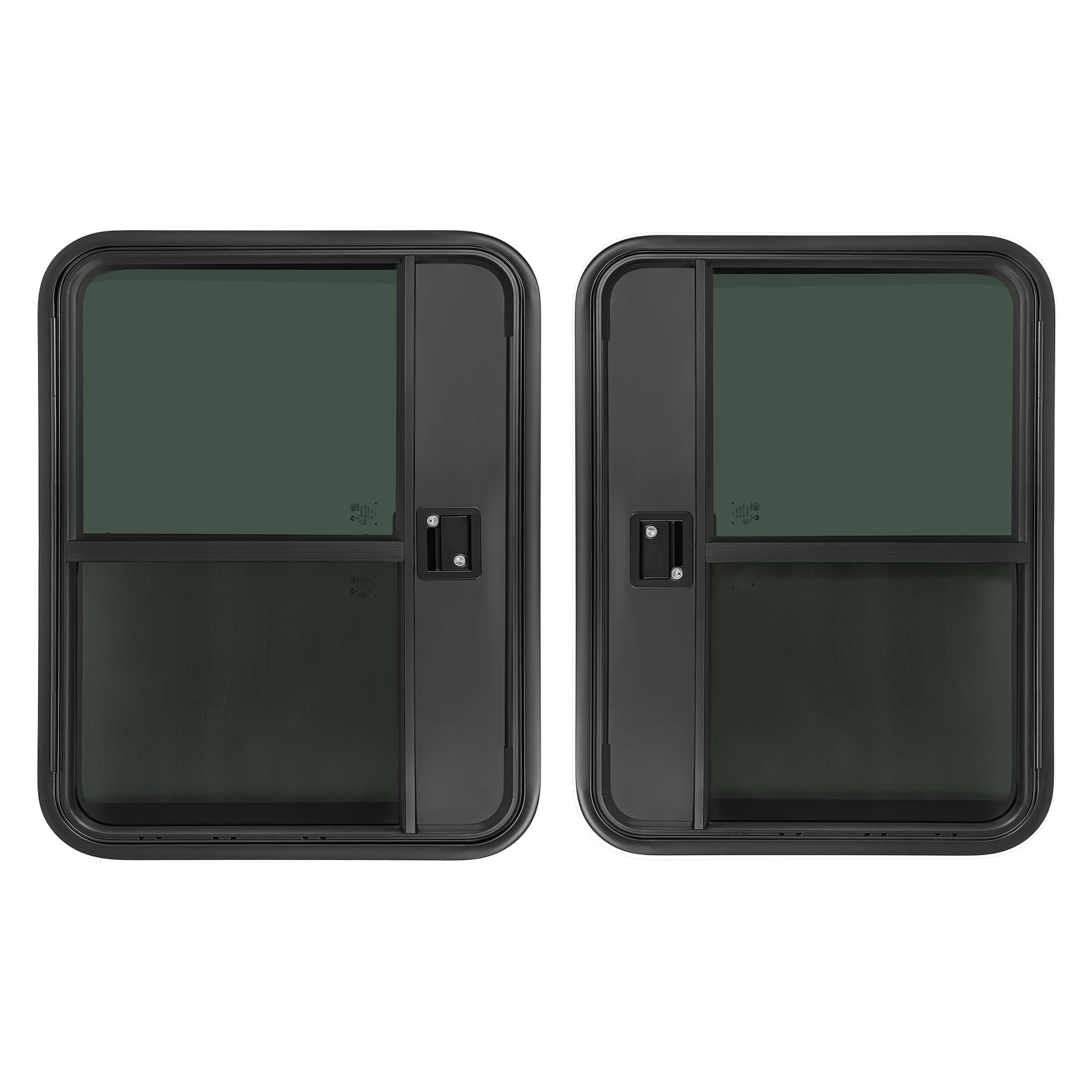 RV Entry Door, Black Aluminum Alloy Teardrop Trailer Door with Tempered Glass, Universal Fit for RVs, Campers, Horse Trailers, Cargo Trailers (Left &amp; Right, 26"x32")