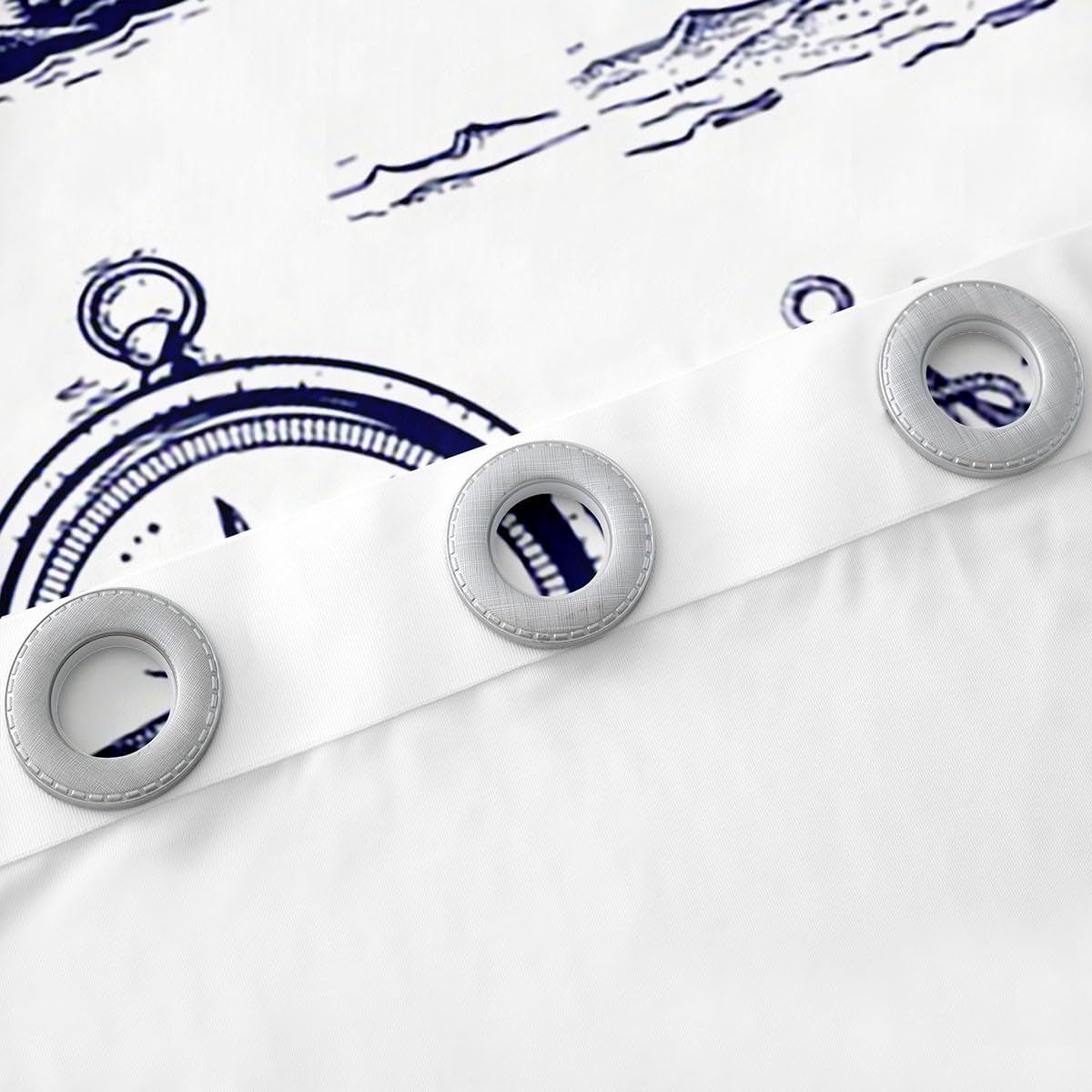 Castle Fairy Nautical Sailboat Window Curtain,Compass Submarine Curtains for Kids Girls Boys Teens,Anchor Pirate Sailor Window Treatment Navy Blue White Bedroom Decor,2 Panels,42Wx63L