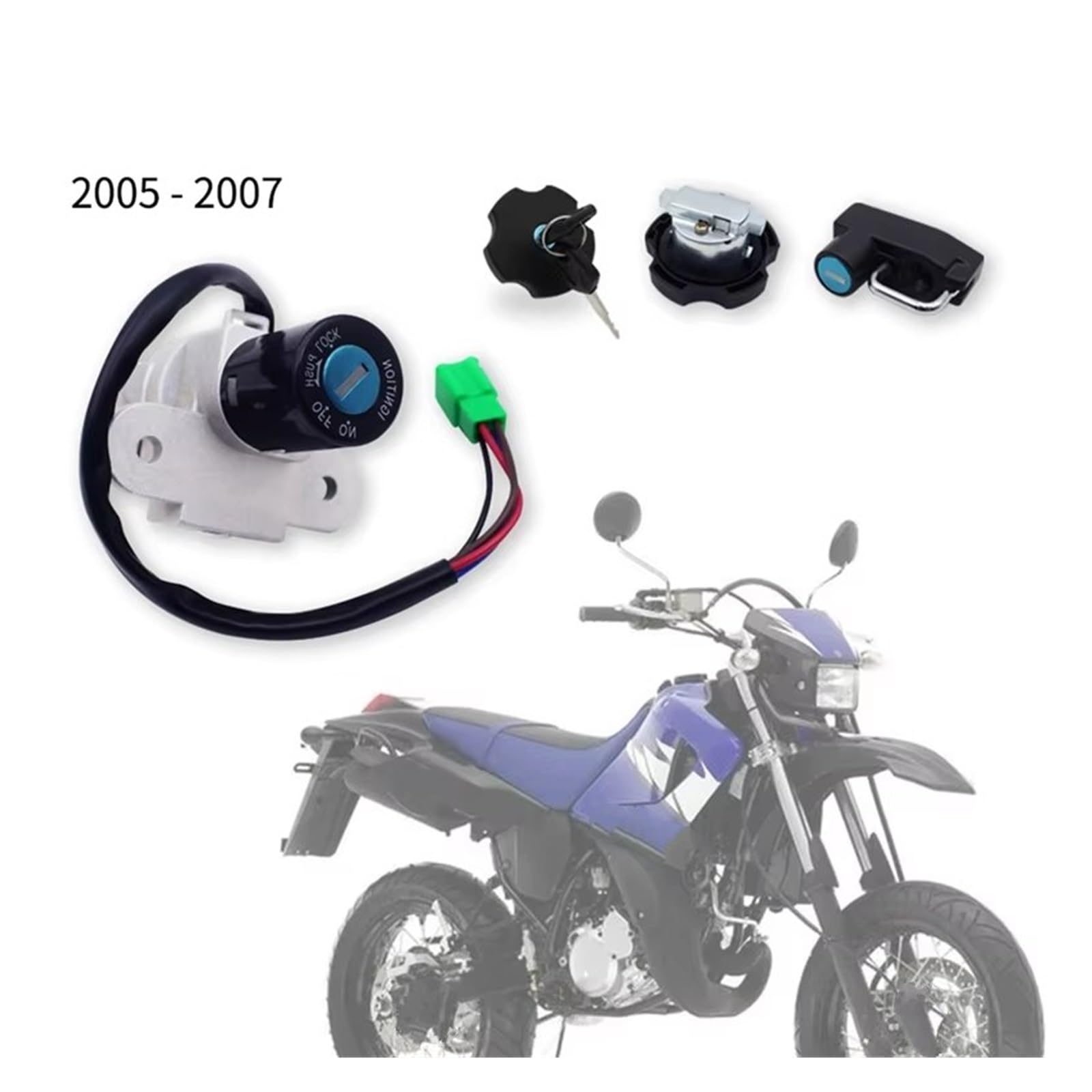Kabel Cewka zapłonowa do DT125RE DT125X 2005 2006 2007 Przełącznik zapłonu Motocykl Blokada siodełka Pokrywa zbiornika z kluczem Zapłon Motocykl