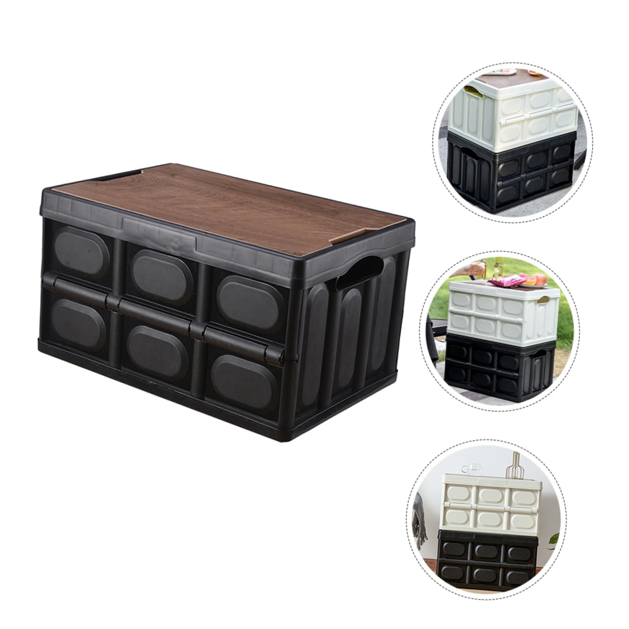 Cabilock Contenedor Plegable de Almacenamiento Tapa para Ropa y Juguetes Caja de Plástico Gran Capacidad Organizador Multifuncional para Camping Uso y