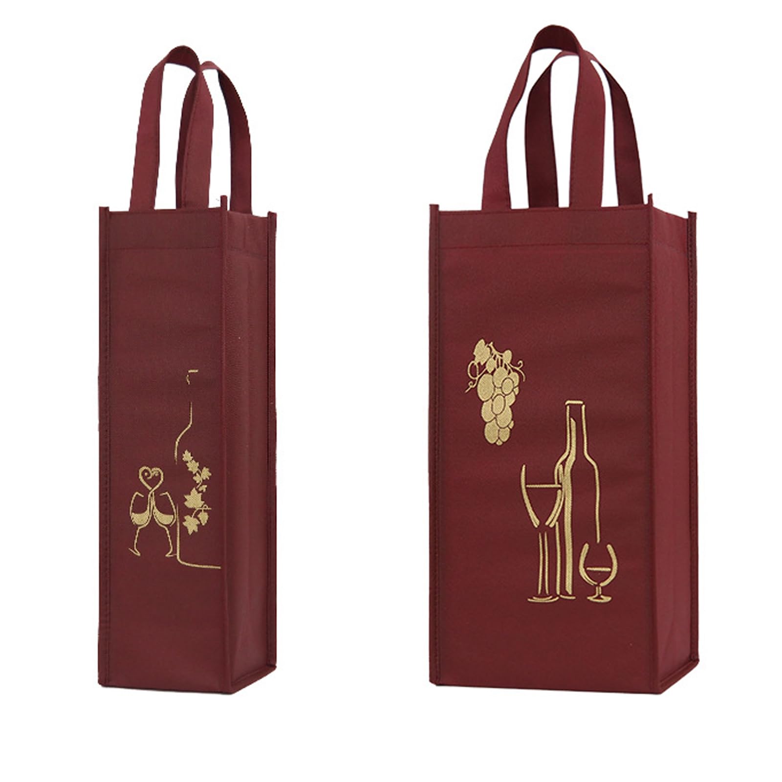 GASGYAI 2 Pcs Wine Bottle Gift Bags,Reusable Portable Wine Carrier Gift Bag,for Party Favors,Travel,Wedding,Christmas