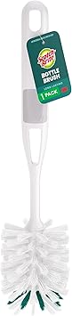 Scotch-Brite Glass and Water Bottle Brush, Long-Lasting, Safe on Glassware, Shaker Bottles, Food Processors, & More, Non-slip handle, Durable, Reusable, Clean in Top Rack of Your Dishwasher