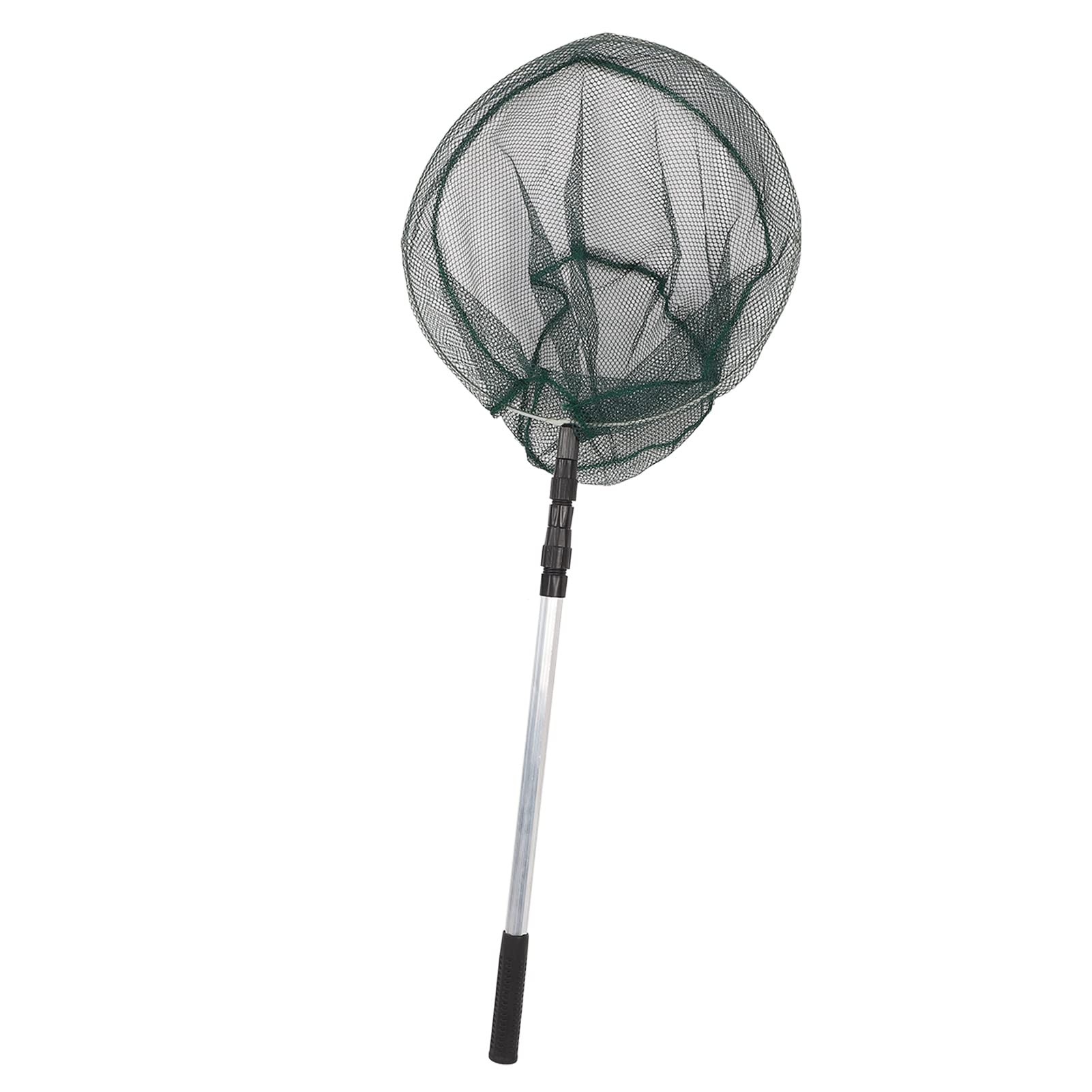 Retino da Pesca con Manico Telescopico Lungo for Catch and Release | Aluminium Alloy Handle, Folding Rubber Net, Freshwater Saltwater, Portable Fishing Accessory, Quick Assembly for Anglers