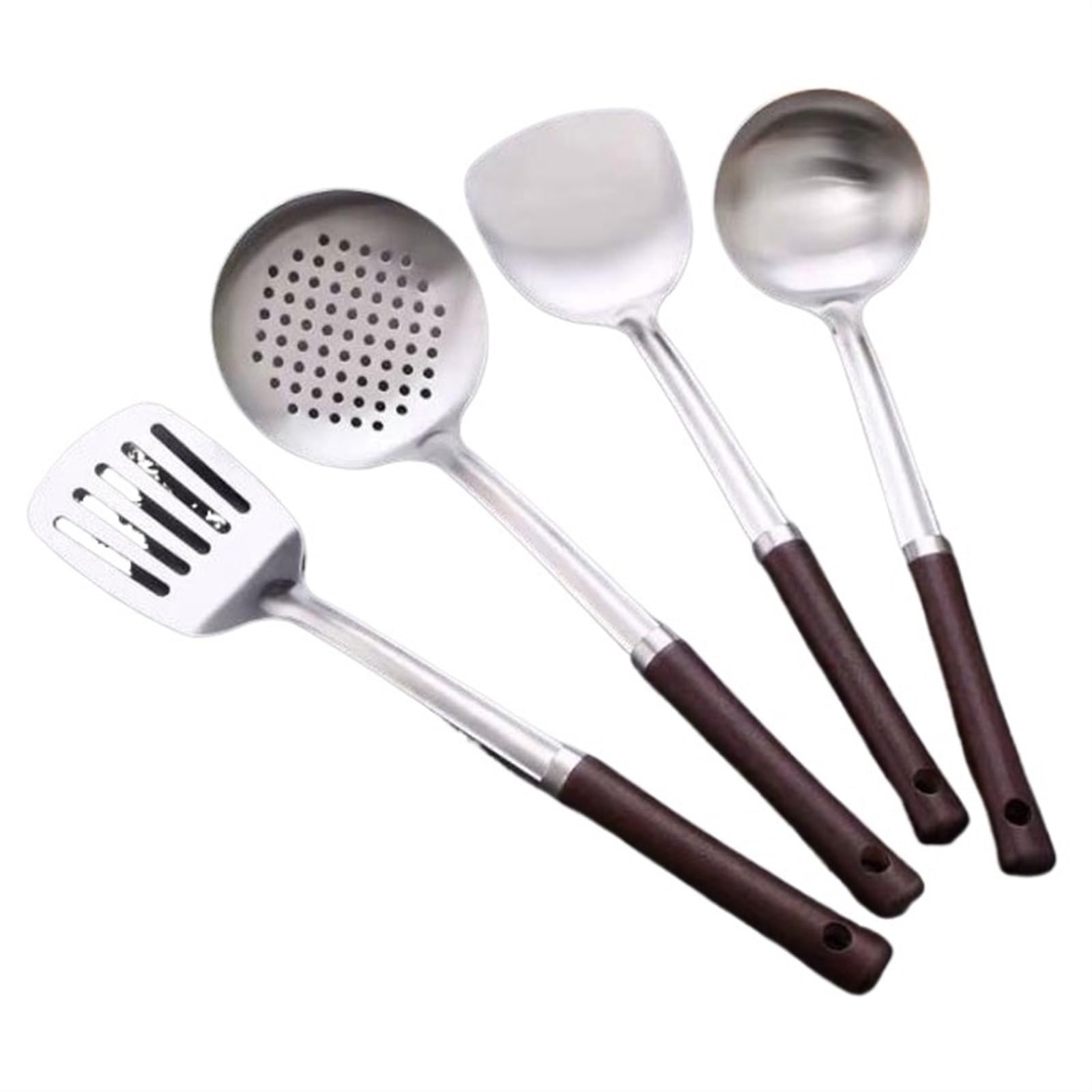 MYUYEE Kitchen Cookware 4 Pieces Sets Stainless Steel Cooking Spoons Spatulas Cooking Utensils