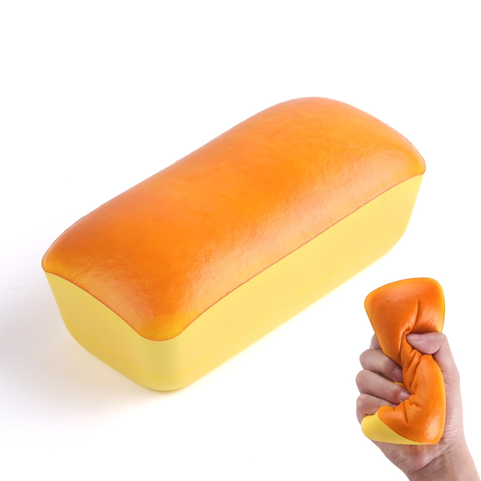 Anboor 6.1 inches Squishies Long Shaped Butter Bread Jumbo Slow Rising Scented Stress Relief Fake Food Cute Squeeze Squish Toy