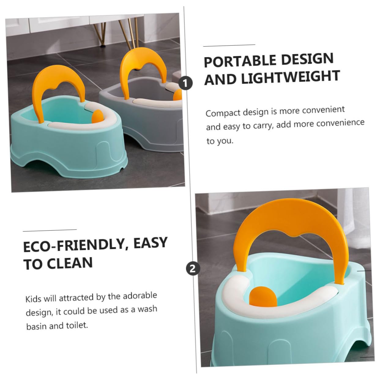 ORFOFE 1pieza Inodoro Infantil Portátil Lavabo Para Niño Niña Diseño Práctico y Ligero Para Viajes y Entrenamiento De Baño
