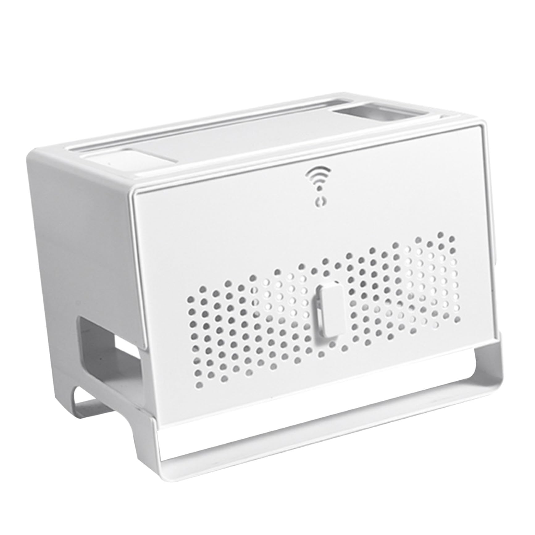 Artibetter Boîte de Rangement pour Routeur Double Couche Abs Blanche