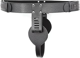 Female Chastity Belts Sex Toys Chastity Belt for Women with Lock, Adjustable Chastity Strap Briefs Chastity Devices SM Restraint Bondage Anal Slave Costumes (Black)
