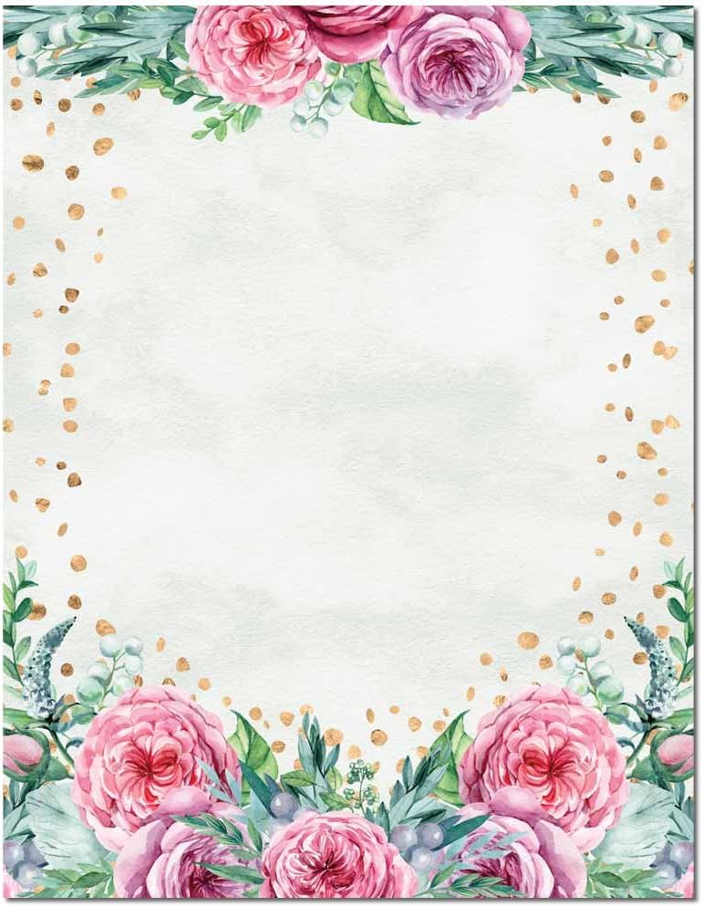 Confetti Flowers Letterhead Laser & Inkjet Printer Paper, 25 Pack
