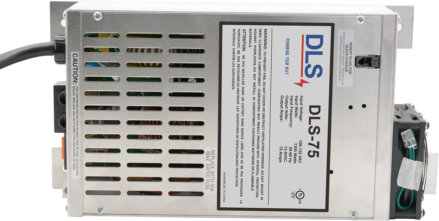 Power Converter with Built-in 3 Stage Smart Battery Charger Replacement for DLS DLS-75 75 Amp 12V RV Battery Charger