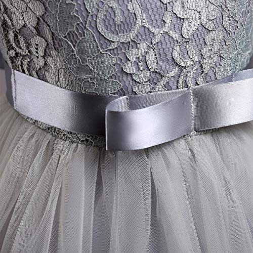 Flower Girls Sleeveless Wedding Party Dress Vintage Princess Birthday Tulle Lace A-Line Evening Dance Ball Gown4