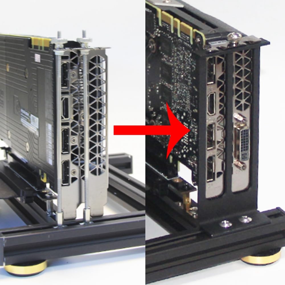 Upgrade GPU + PSU DIY Externes Grafikkarten-Rack mit Power-Basis für ATX PSU Aluminium Unterstützung Dock