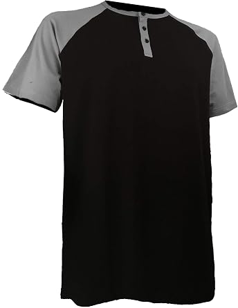 Big and Tall - Mens Raglan Baseball Henley Shirts - Heavy Weight - RHSS