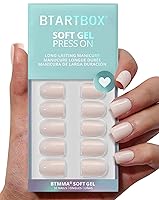 Vista 24 de BTArtbox - Uñas postizas a presión color rojo pastel con pegamento para mujeres, uñas postizas de gel suave y opaco en 16 tamaños, kit de 32 uñas