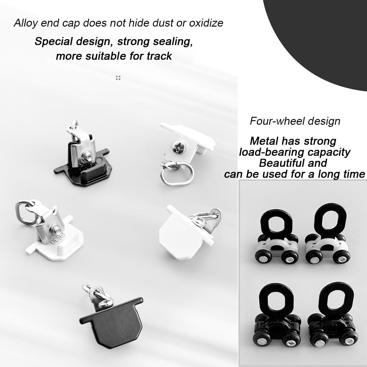 Heavy-Duty Aluminum Curtain Track Set | 120cm Ceiling Mounted Sliding Rail for Room Divider & Privacy | Durable White Curtain Track for Smooth Operation