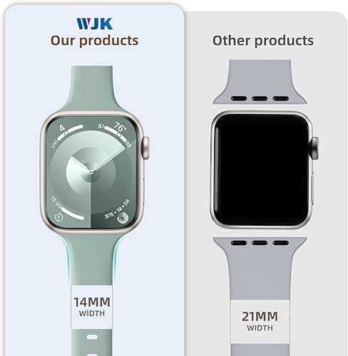 Miniatura 2 de WJK Correa Deportiva Compatible con Correas de Apple Watch de 38mm 40mm 41mm 42mm 44mm 45mm 46mm 49mm para Mujeres, Correa de Silicona Suave y