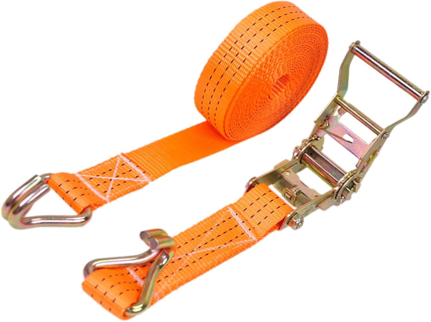 SEIWEI 50 mm × 5 m Ratchet Strap Tie Down Kit, Heavy Duty Cargo Lashing Strap with Double J-Hooks - 1763 LBS Break Strength for Truck, Car, Motorcycle, Moving Straps