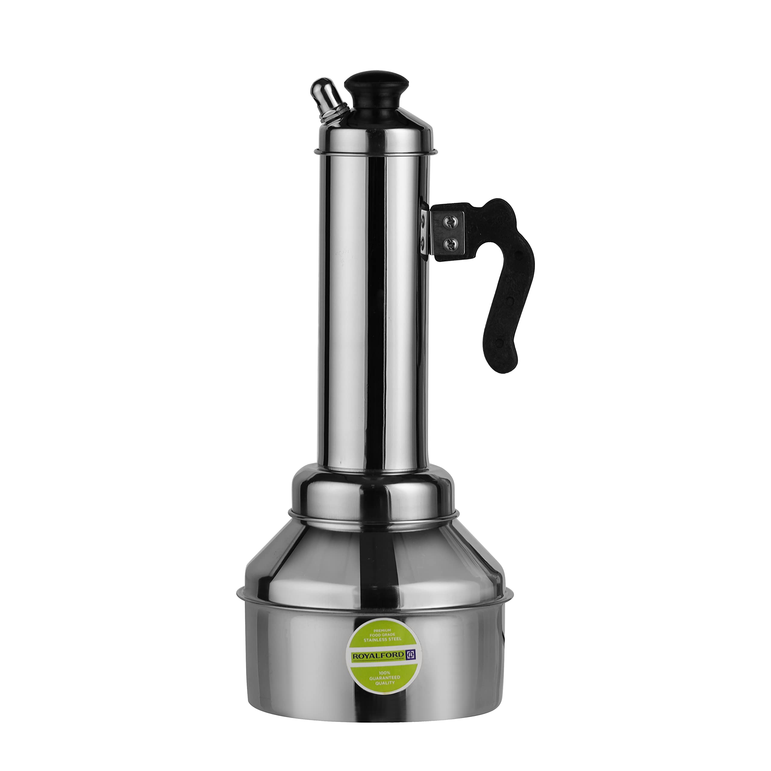 RoyalFord Whistling Puttu Maker, Stainless Steel, RF10518 | Food-Grade Stainless Steel | Heat-Resistant Bakelite Knob & Handle | Non-Stick Pot | Dishwasher Safe Silver