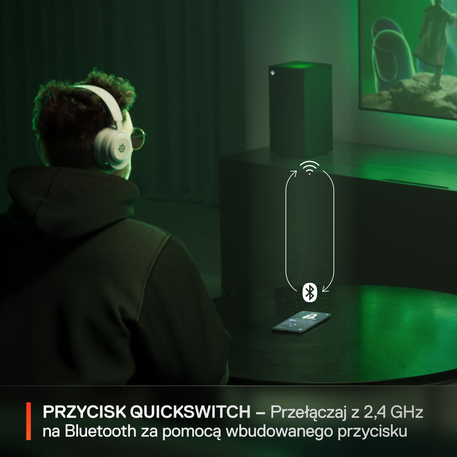 SteelSeries Arctis Nova 5X - Słuchawki wi-fi do gier - Neodymowe przetworniki magnetyczne - Ponad 100 ustawień wstępnych dźwięku - 60 godz baterii - 2,4 GHz lub BT - Mik. Gen2.X – Xbox, PC,PS5,mobile