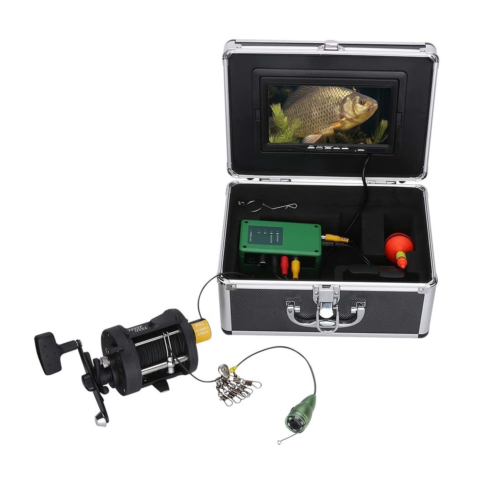 Podwodna Echosonda, Koło morskie 7 cal DVR. Rejestrator 1000TVL Podwodny Łowienie ryb Kamera 6W LED. Lampka na podczerwień Lights15M 25M 30m rybacka(F007MDSW-15M-IR)