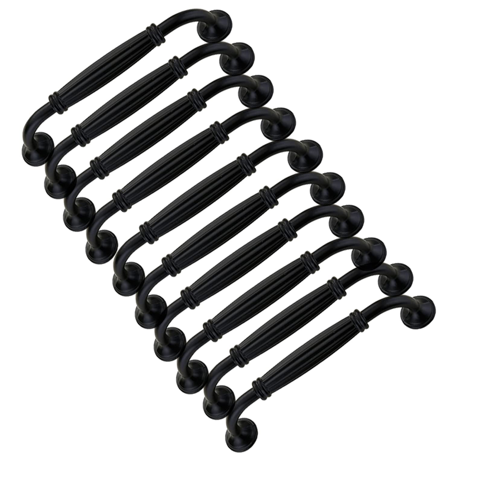 Lot de 10 poignées de placard, poignées de placard en alliage de zinc, boutons de tiroir de porte, poignées de meubles, pour placard de cuisine, placard (distance des trous 128 mm) (distance des trous
