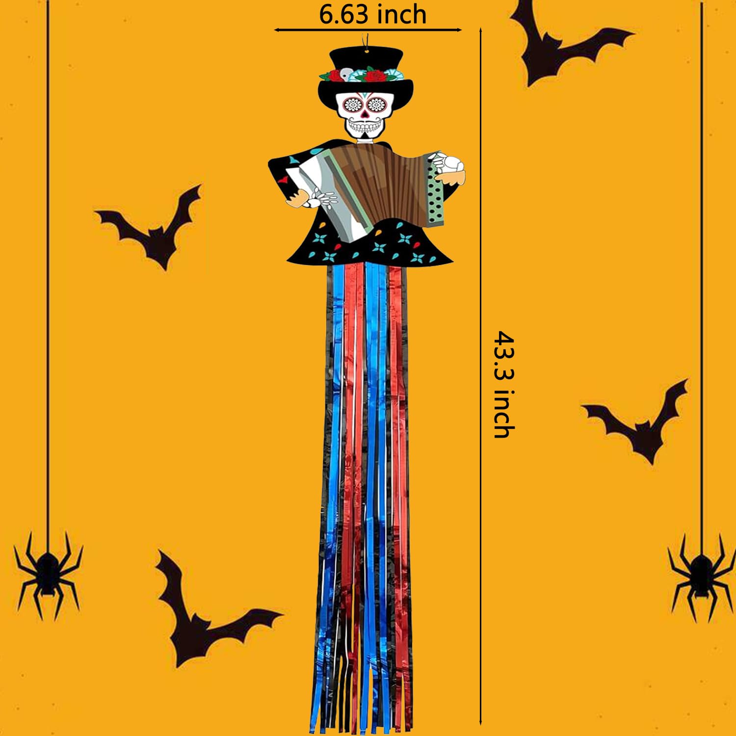 KEAGAN Tag Der Toten Dekoration - 4x Zuckerschädel Hängedekoration 140cm Für Halloween