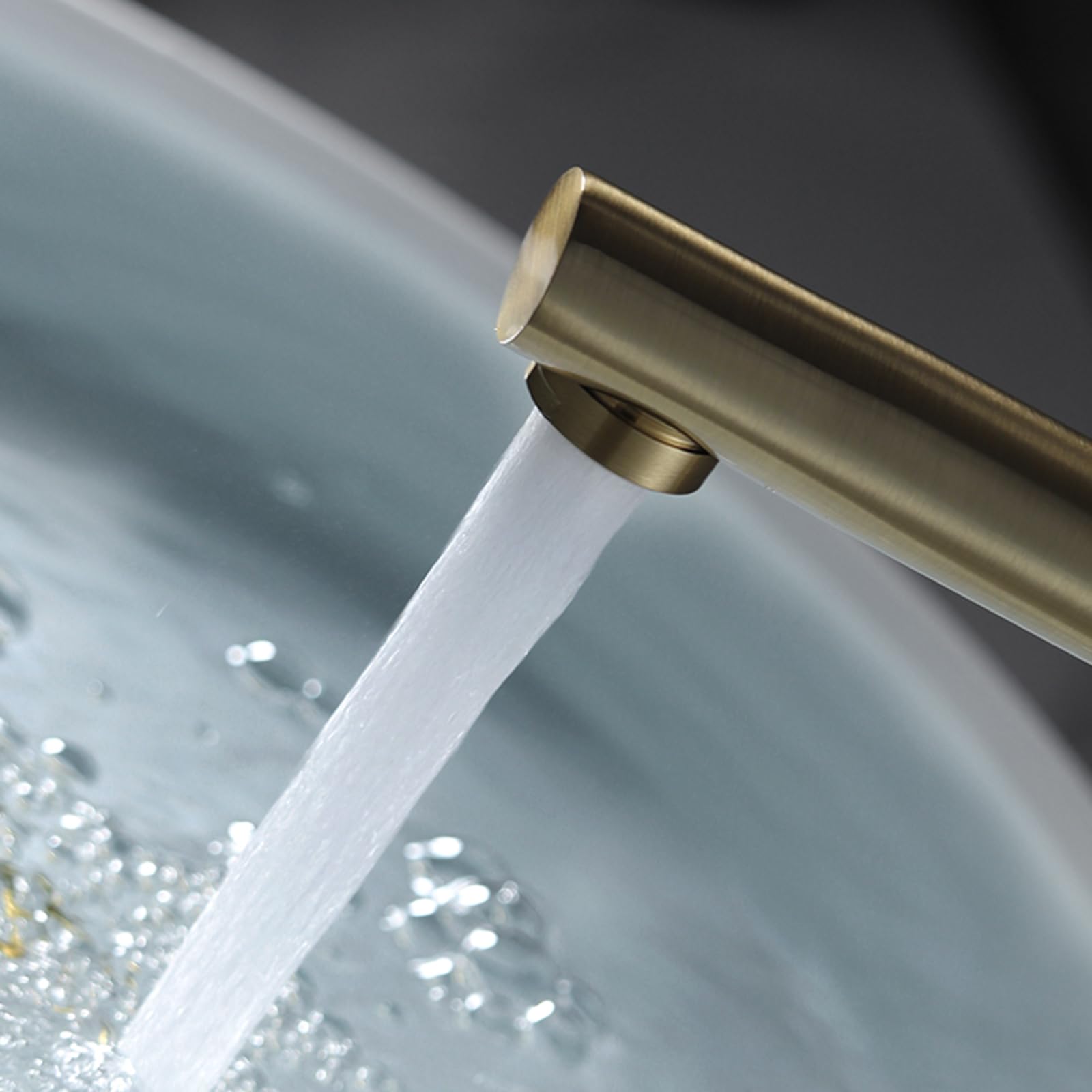 BiaoTeng Wasserhahn Bad Waschbecken Einhebelarmatur Bad Waschbecken Messing Mischbatterie Waschbecken Bad Armaturen Bad, Gebürstetes Gold
