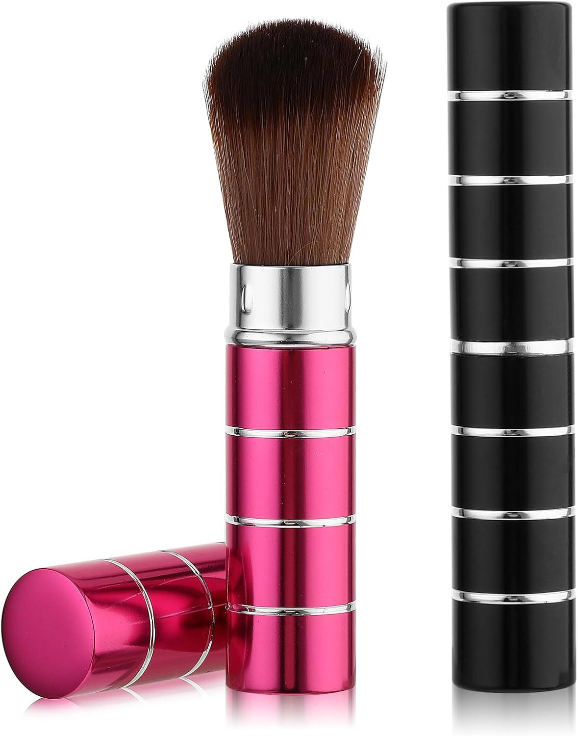 Andibro 2Pcs Retractable Kabuki Makeup Brush, Portable Travel