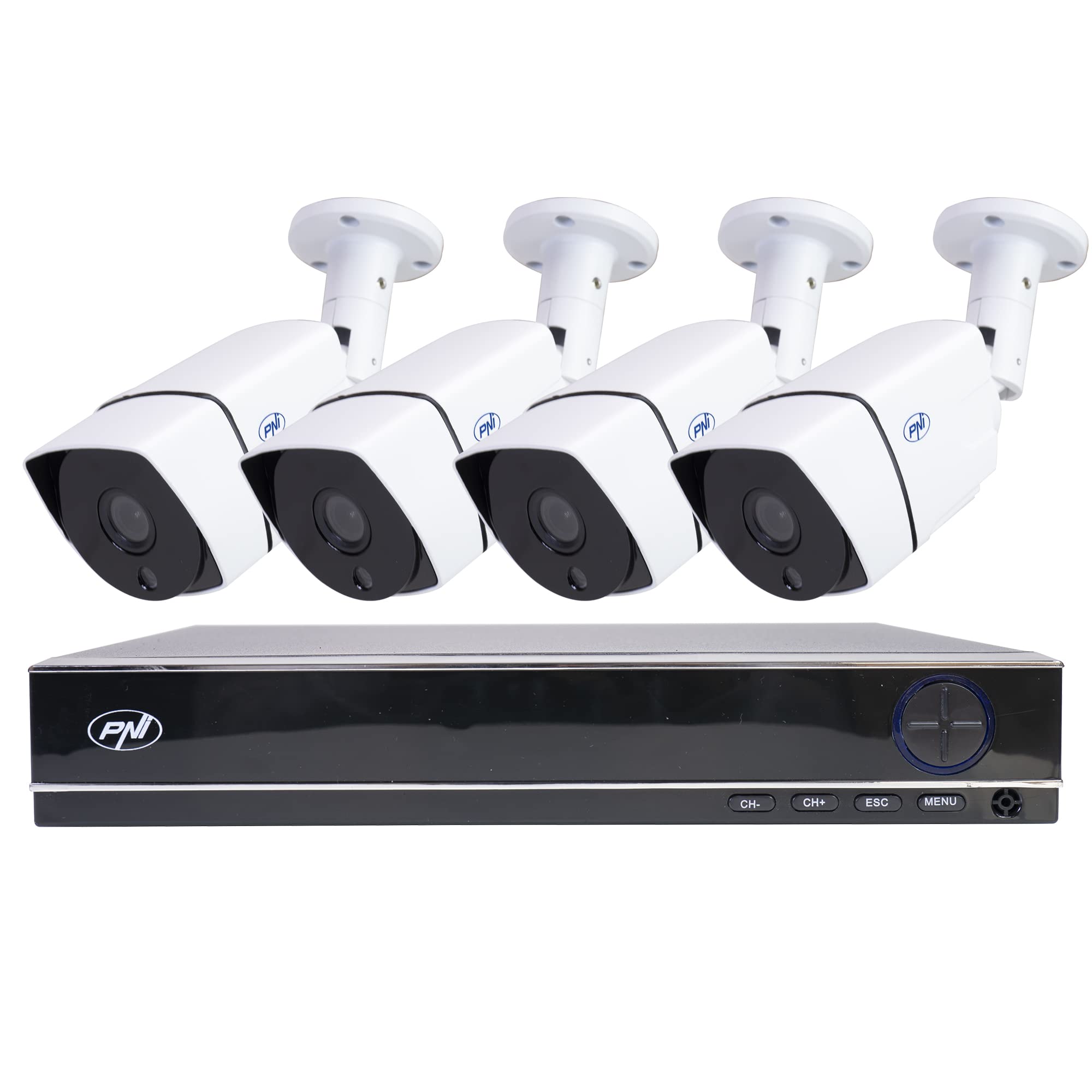 Kit di videosorveglianza AHD PNI House PTZ1300 Full HD - NVR e 4 telecamere da esterno 2MP full HD 1080P